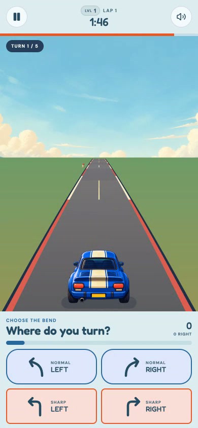 Track Recall: Choose left, right, normal or sharp.